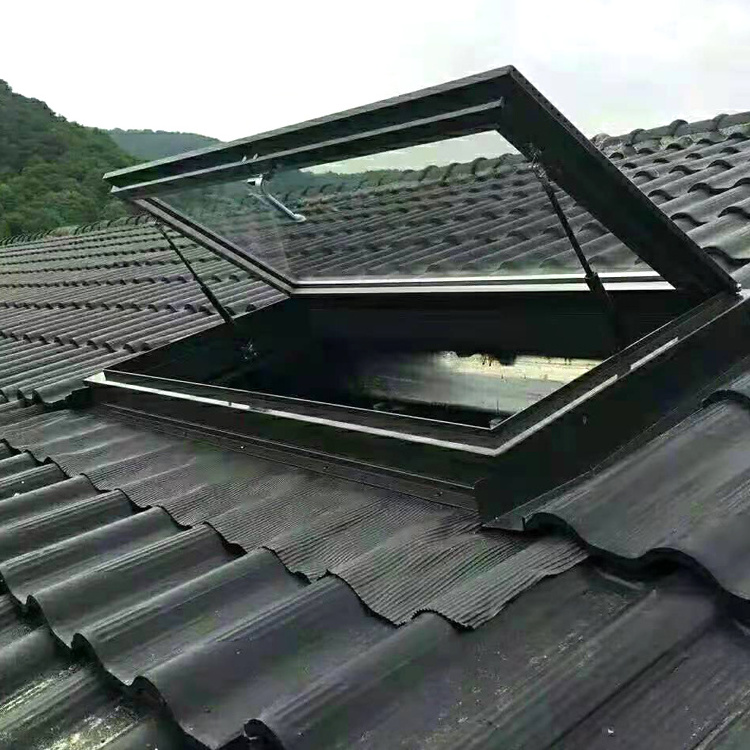 Aluminium Skylight Double Glazing remote control  skylight roof window Aluminium Roof Glass Top Open