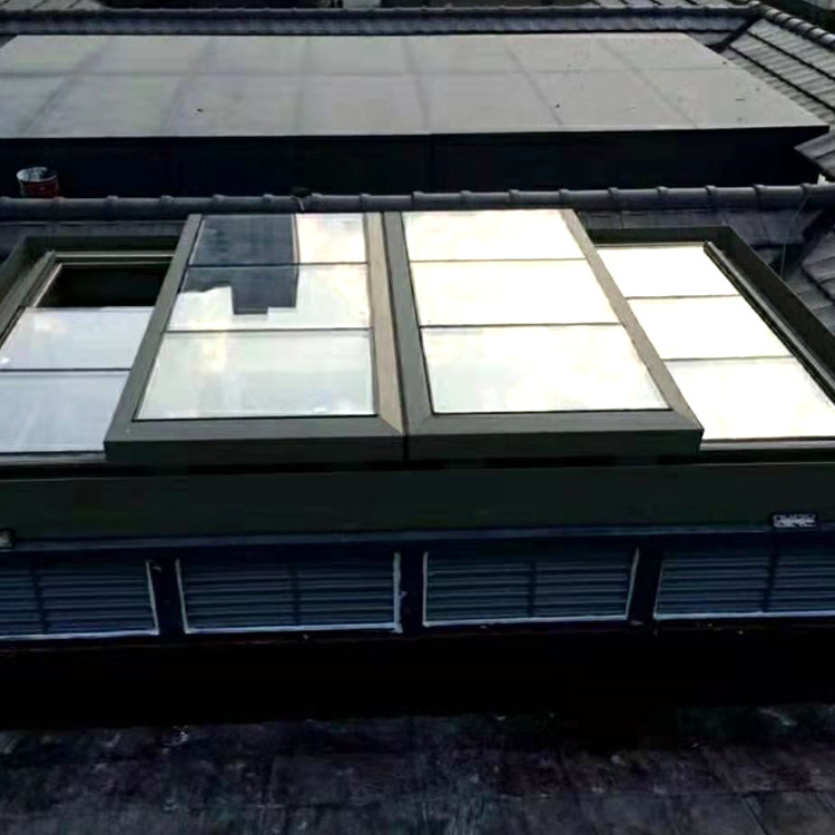 Aluminum Electric Sliding Skylight aluminium Roof Glass Top Open Double Glazed Sky Light roof Windows