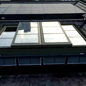 Aluminum Electric Sliding Skylight aluminium Roof Glass Top Open Double Glazed Sky Light roof Windows