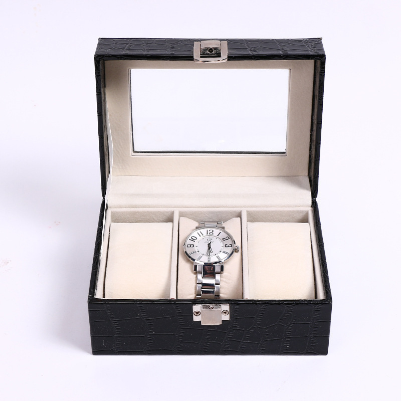 3 Slots Stone Design Pu Leather Holder Beautiful Packing Storage Display  Wrist Wholesale Watch Box