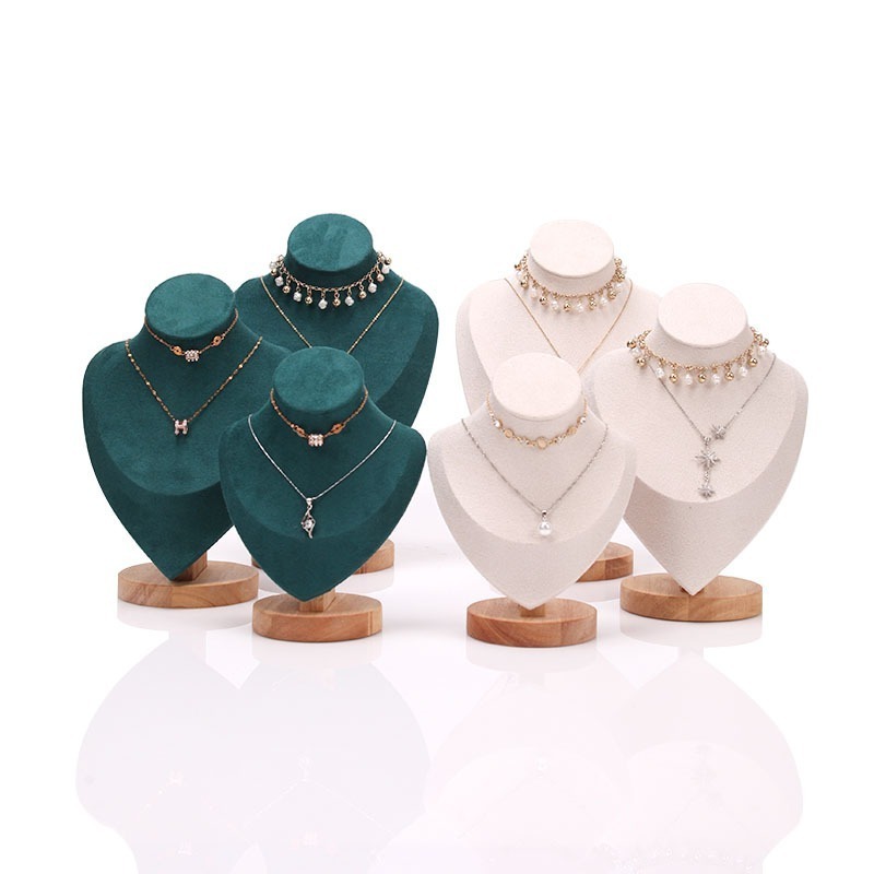 Multiple Colors Small Jewelry Necklace Chains Charms Portrait Display Stand Holder Mannequin