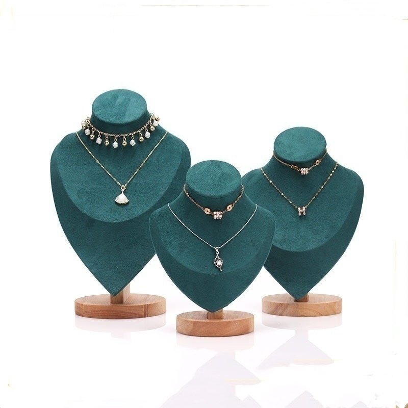 Multiple Colors Small Jewelry Necklace Chains Charms Portrait Display Stand Holder Mannequin