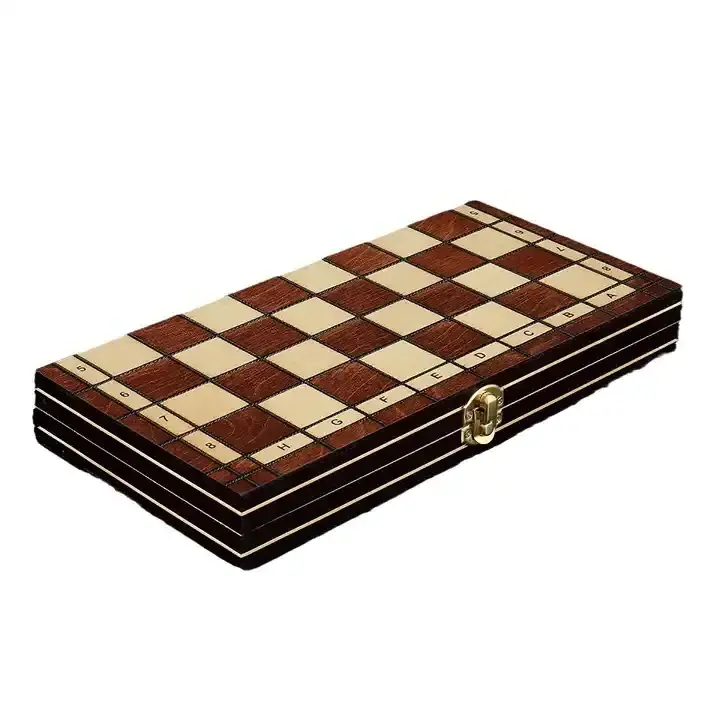 new Folding Storage Wooden Chess Board Sets 3 in 1 Chess Backgammon Checkers Board Game for Adults and Kids