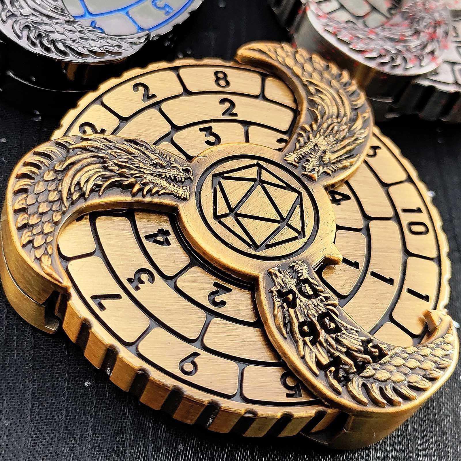 Custom Fidget spinner Metal dnd dice Dungeons and Dragons Spinning dice with Free packing storage box metal fidget spinner