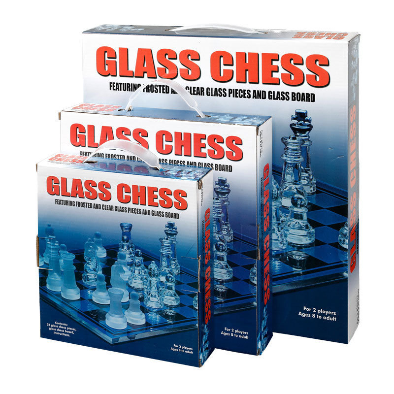 High quality 20*20cm frosted chess set crystal chess Solid Crystal International Glass Chess Game different sizes available