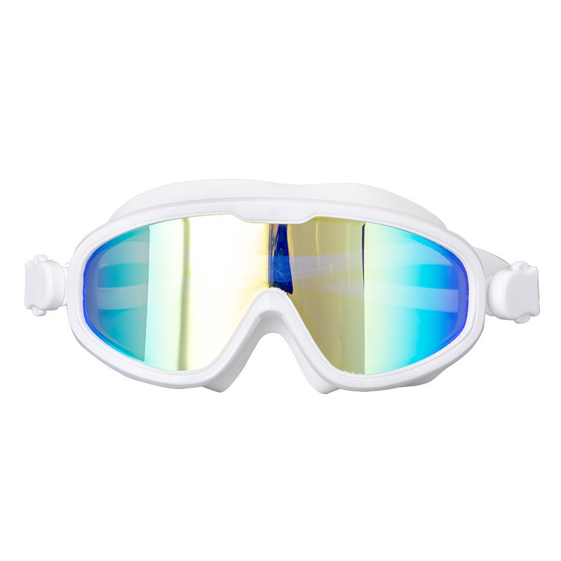 2024 Top Quality Anti-fog UV Protection Silicone Swimming Goggles Big Frame Wide Clear Vision Swimming Glasses with nose cover