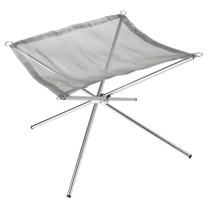 wholesale Outdoor Camping Hiking Large Bonfire Stand Mesh Sheet Stainless Steel Portable Folding Outdoor Firepit Outdoor Warming