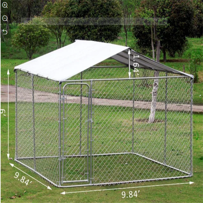 Large Outdoor Chain Link Dog Kennel Enclosure Exercise Pen Run with Cover