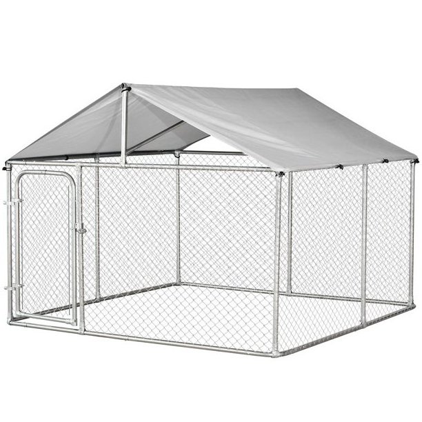 Large Outdoor Chain Link Dog Kennel Enclosure Exercise Pen Run with Cover