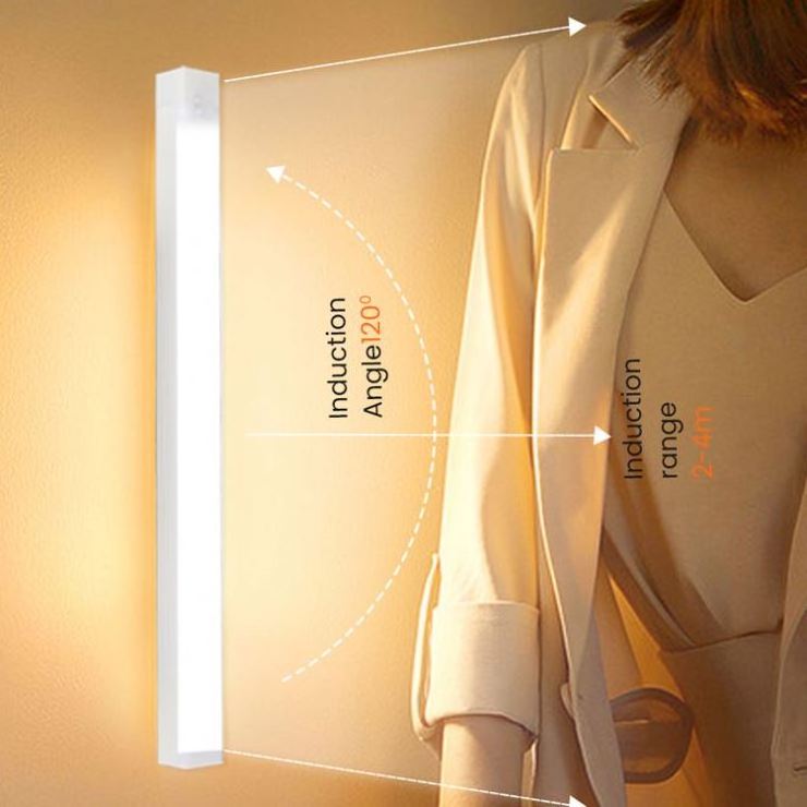 Usb Rechargeable Magnetic Sticker  Sensor Led Cabinet Closet Kitchen Wardrobe Light Strip