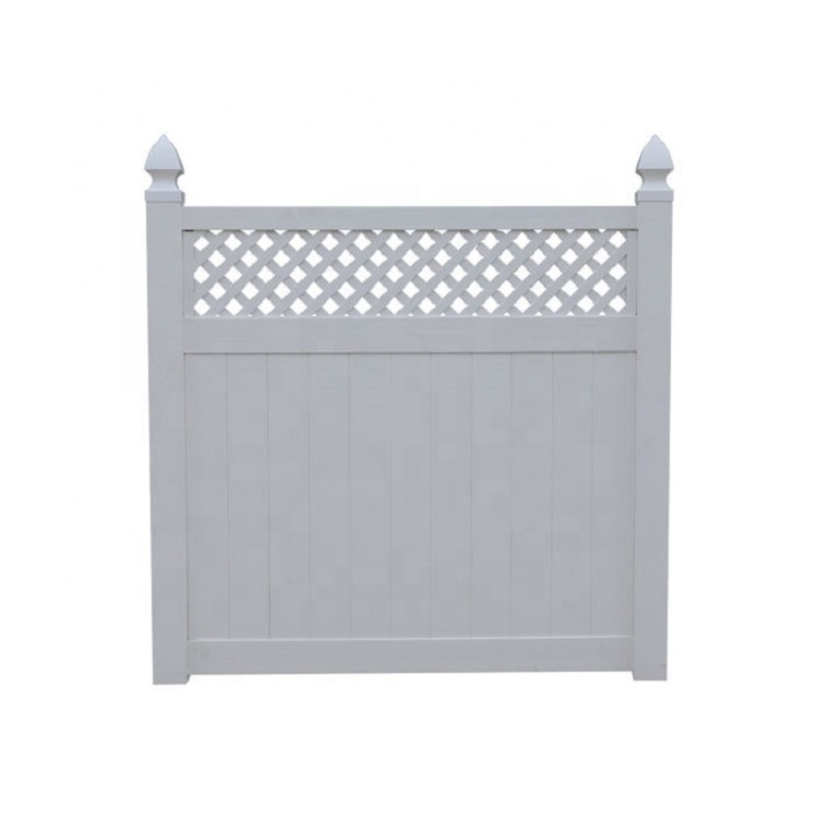 Hot Factory Price Top Privacy White Vinyl PVC Fence Panels Fencing Trellis  Gates with  Lattice