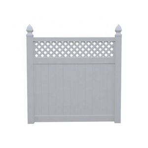 Hot Factory Price Top Privacy White Vinyl PVC Fence Panels Fencing Trellis  Gates with  Lattice