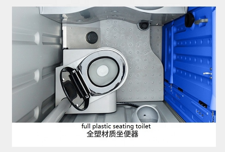 Wholesale recyclable rentable outdoor public mobile toilet portable restroom HDPE plastic toilet