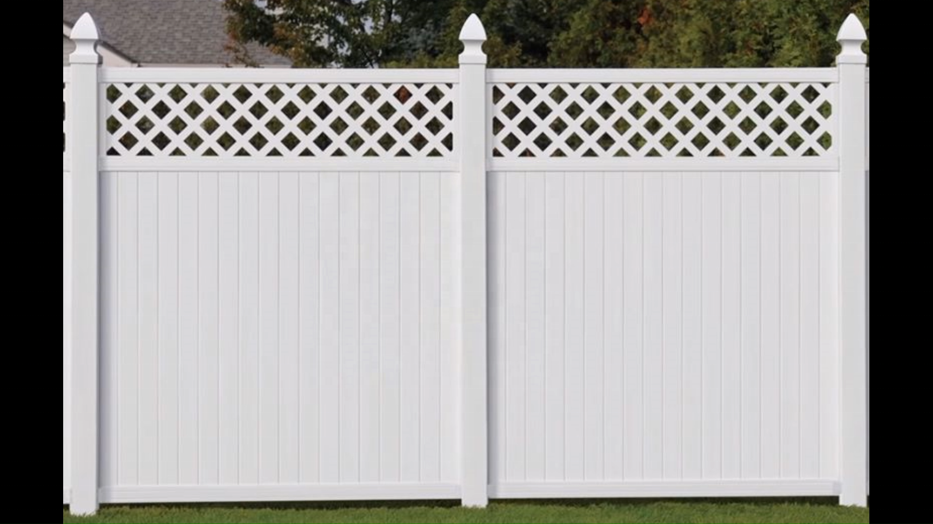 Hot Factory Price Top Privacy White Vinyl PVC Fence Panels Fencing Trellis  Gates with  Lattice