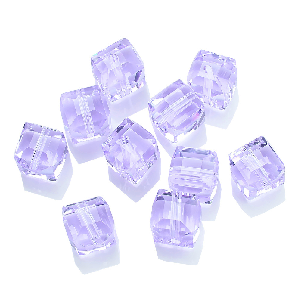 ZHB Factory Wholesale 10mm Faceted Cube Crystal Square Glass Beads For Charms DIY Necklace Bracelet Jewelry Making