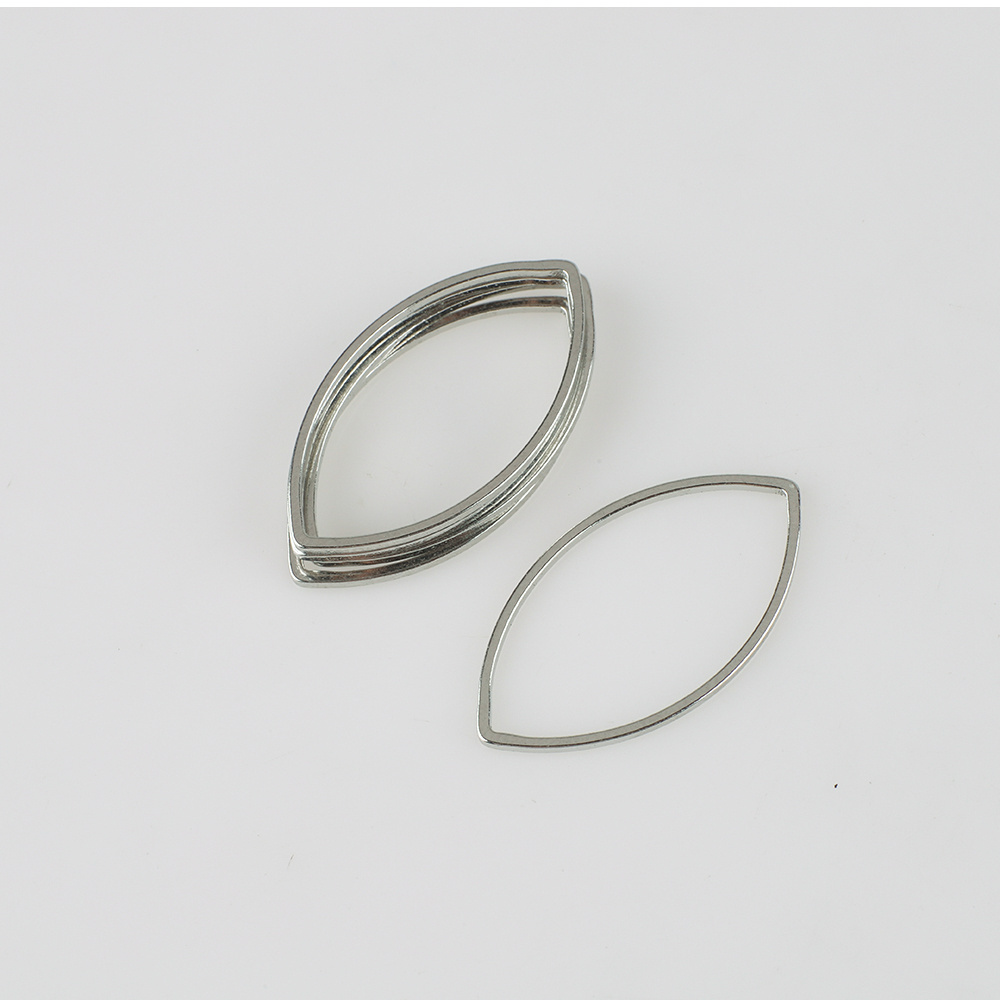 ZHB Silver Plated Eye Rims Hollow Frame Bezel Connectors Metal Brass Stainless Steel Pendant Charms For Jewelry Making