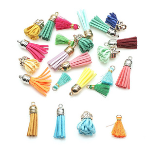 ZHB Earring Jewelry Findings Multi Colors Faux Suede Leather Tassel Charms Curtains for Garment Decoration Keychain Pendant 4CM