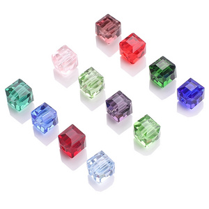 ZHB Factory Wholesale 10mm Faceted Cube Crystal Square Glass Beads For Charms DIY Necklace Bracelet Jewelry Making