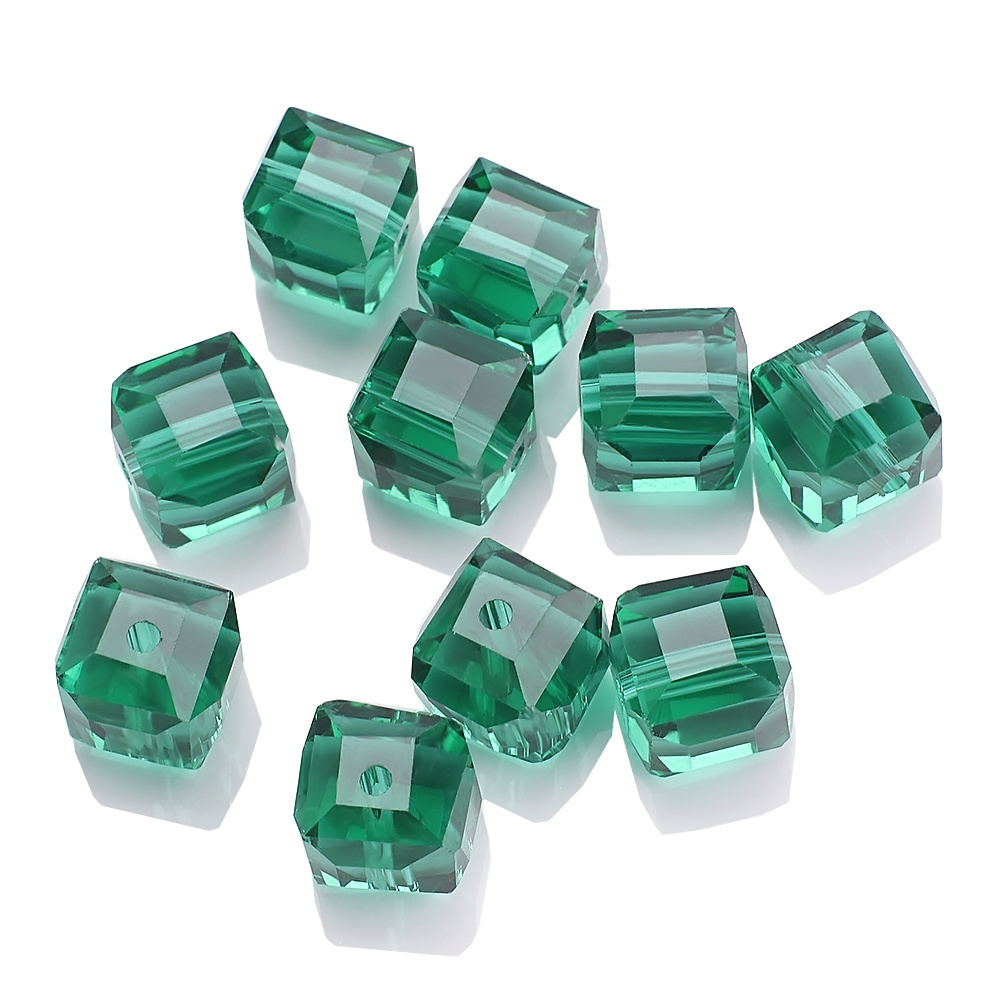 ZHB Factory Wholesale 10mm Faceted Cube Crystal Square Glass Beads For Charms DIY Necklace Bracelet Jewelry Making