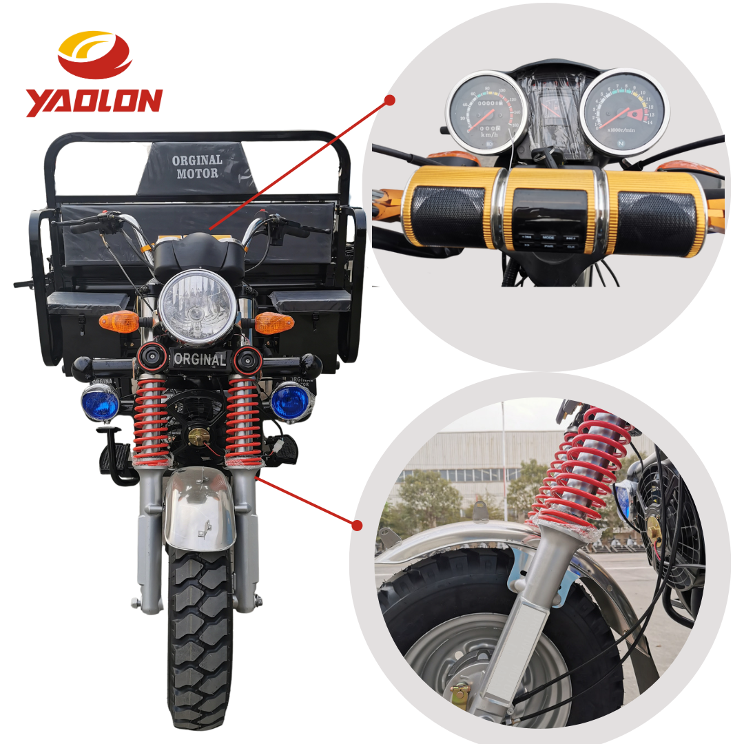 China YAOLON Brand Gas Motor Scooters For Sale Outport Model 150cc Gasoline Engine Motorized Truck  Cargo Tricycle Motorcycle