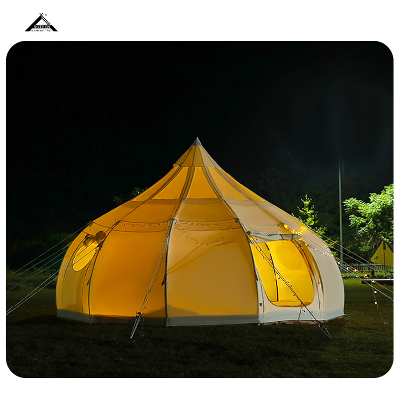 Boteen Outdoor Travel Camping Tents Double Thickness Rainproof Rounded Glamping Tent Luxury