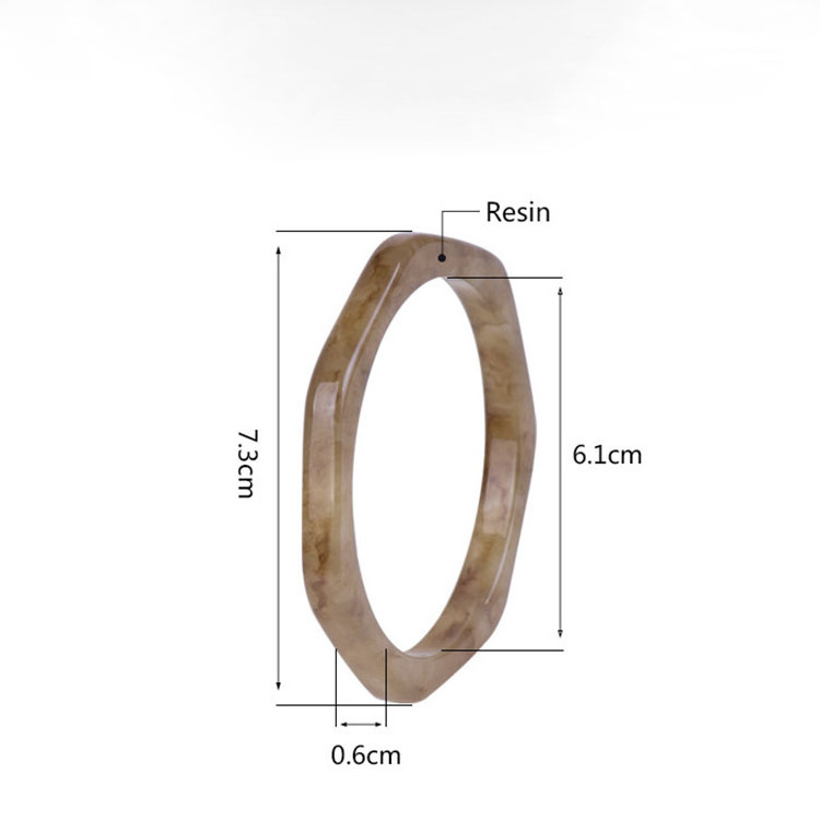 2021 Classic Resin Cuff  Bracelet Bangles for Women Geometric Polygon Acrylic Bangle Female Simple Charm Party Jewelry