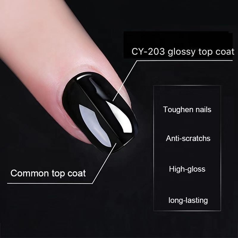 7.3ml Soak Off Long Lasting Top Glitter Coat Nail Polish Gel Top with Shiny Finish