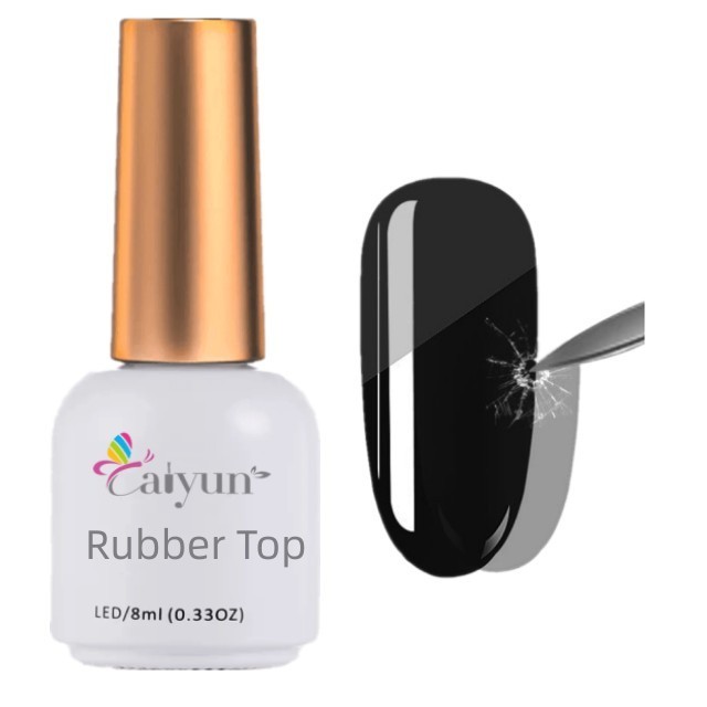 Gel Top Coat No-Wipen Rubber Top Coat Clear Glossy 15ml Rubber Top Coat