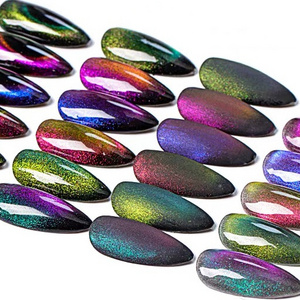 Wholesale Art Uv Gel Polish Glitter Sets Glue On Nails  9D Cat Eye Color Uv Gel Nail Polish