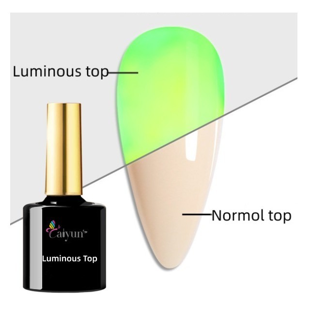 Factory Supply Universal Luminous Effect UV Nails Gel Party Glow In Dark Top Coat