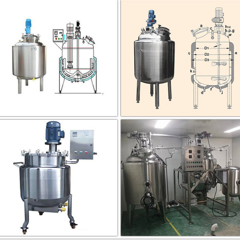 chemical liquid soap making machine homogenizer mixer cosmetic heating stainless steel double jacketed mixing tank with agitator