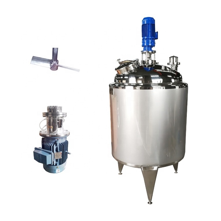 chemical liquid soap making machine homogenizer mixer cosmetic heating stainless steel double jacketed mixing tank with agitator