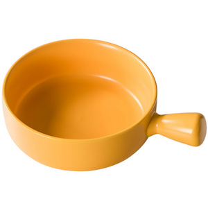 Baked rice bowl Nordic style pasta tableware household soup noodle bowl salad bowl with handle