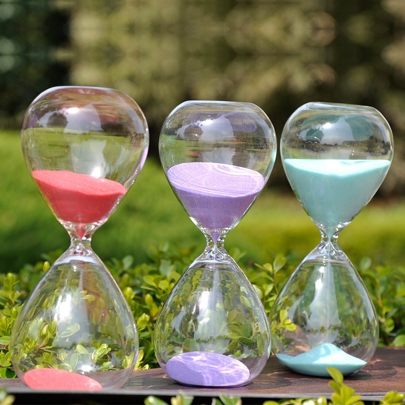 Clear high borosilicate glass 5/10/30/60 minute hourglass sand timer