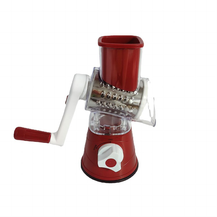 Multifunctional drum vegetable cutter with 3 Interchangeable kitchen manual vegetable and potato Spiral Slicer