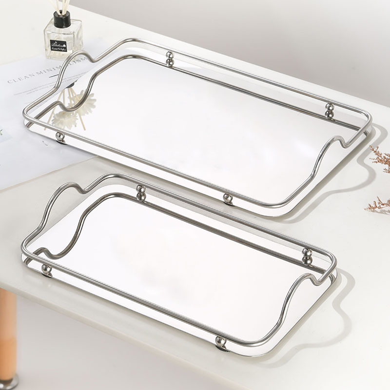 Stainless Steel Decorative Silver Mirror-Finish Tray