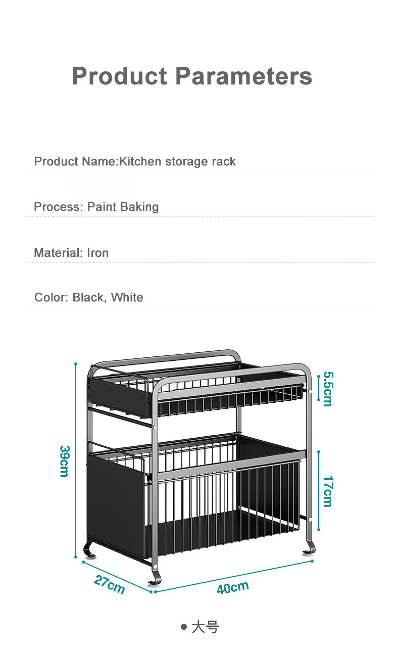 2-Tier kitchen cabinet bathroom stainless steel rotating  storage holders & racks & shelving units