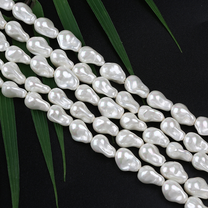 Zhuji Wholesale 10*15mm Mother Of Pearl Beads Baroque Shape Pearl string For Diy Making