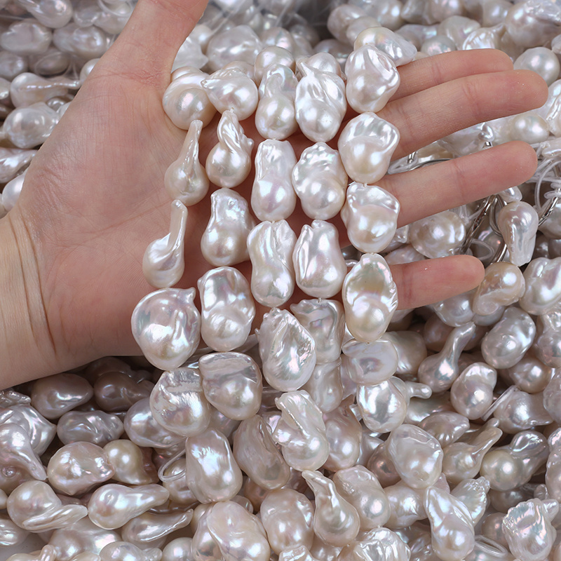 Zhuji Pearls Wholesale freshwater pearls 14-19mm Natural White Baroque Shape Freshwater Pearl Strands