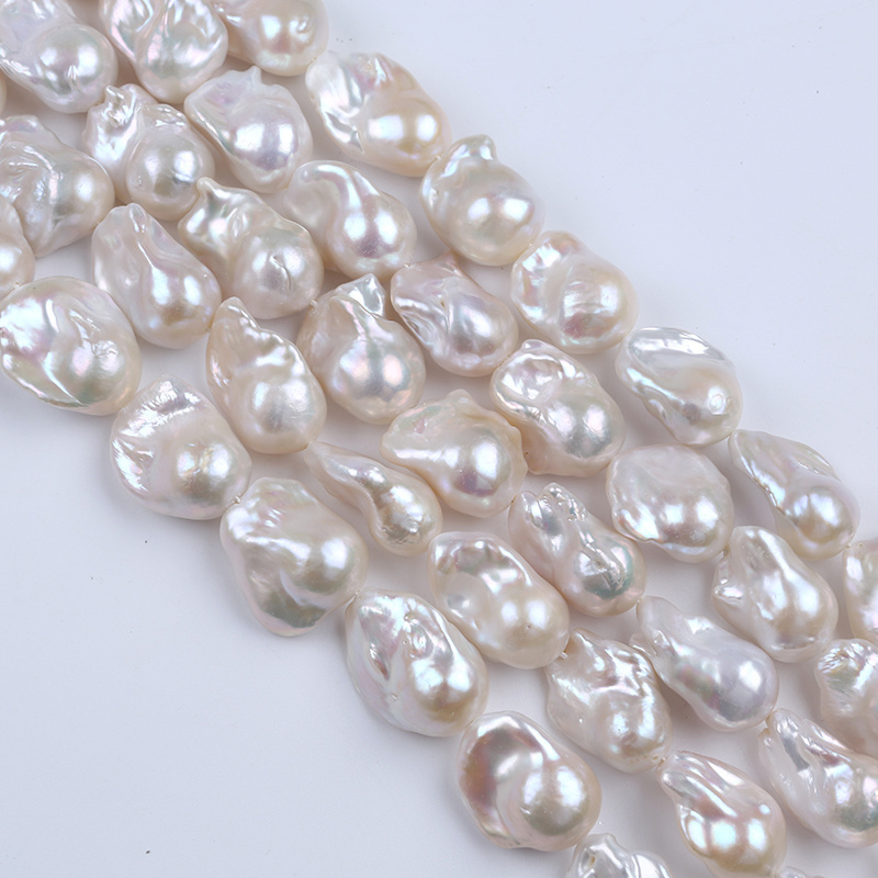 Zhuji Pearls Wholesale freshwater pearls 14-19mm Natural White Baroque Shape Freshwater Pearl Strands