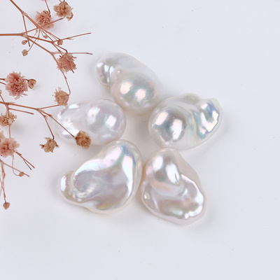 Zhuji Pearl  Wholesale 15-18mm Baroque Natural White Loose Pearl Beads For Making Jewelry