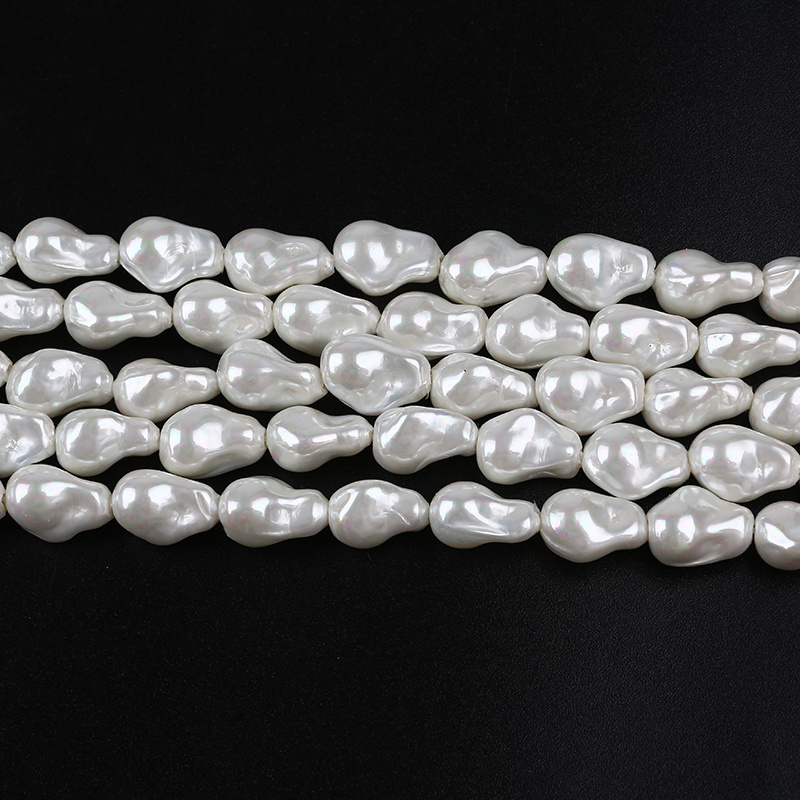 Zhuji Wholesale 10*15mm Mother Of Pearl Beads Baroque Shape Pearl string For Diy Making