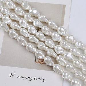 Zhuji Wholesale 10*15mm Mother Of Pearl Beads Baroque Shape Pearl string For Diy Making