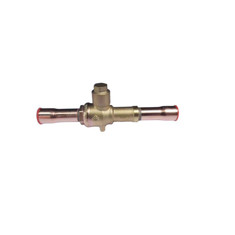 Brass ball valve Brass valve ball, manually adjustable to close brass refrigerant ball valve. With charging port 1/2 ODF