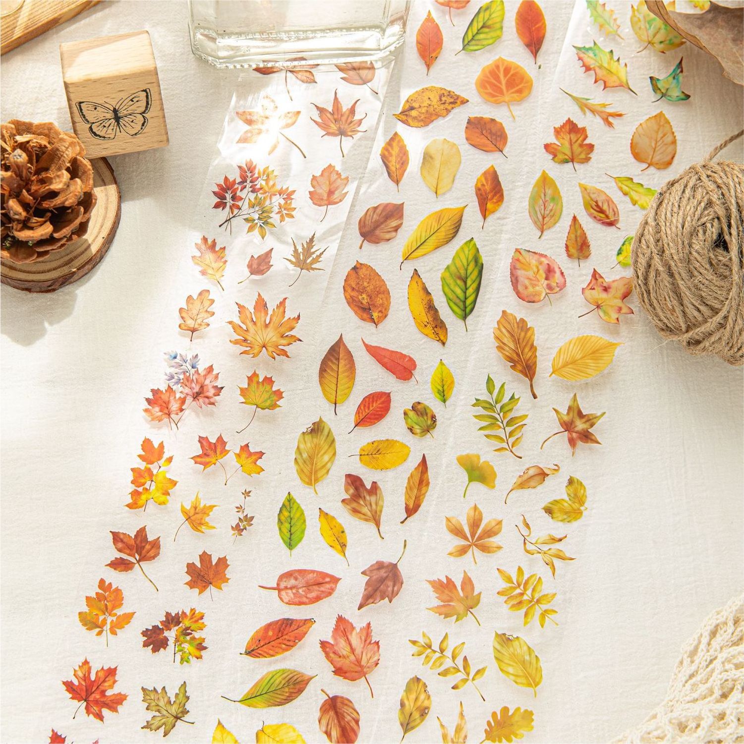 1pcs DIY Decoration Adhesive fallen leaves into poetry daily Washi Tapes Masking Tapes models