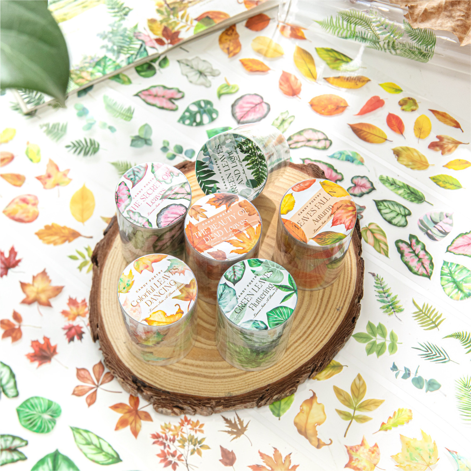 1pcs DIY Decoration Adhesive fallen leaves into poetry daily Washi Tapes Masking Tapes models