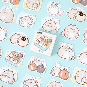 46Pcs/box Kawaii Diary Stickers Scrapbooking fat mouse Planner Japanese Junk Journal Kawaii Decorative Stationery Craft Sticker