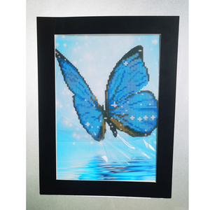 Megayouput framed 5D DIY Diamond Painting Cartoon Animal partial Drill  butterfly Picture for Children