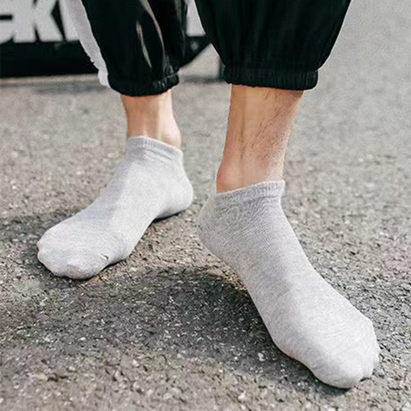 Cheap Low Cut Ankle Socks Mens Business Socks Wholesale Bulk Production Disposable Black White Gray High Quality Custom Socks