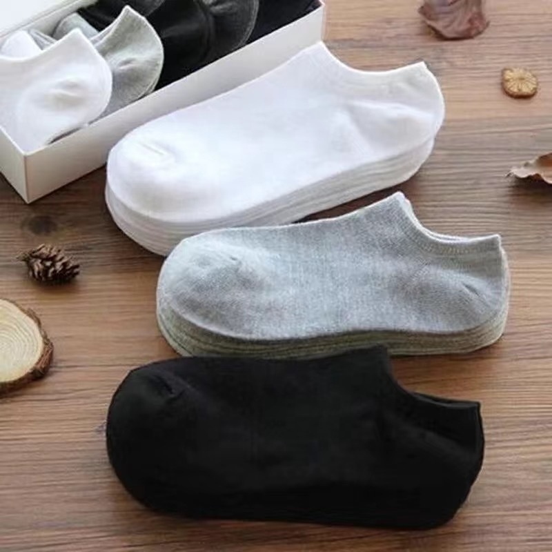 Cheap Low Cut Ankle Socks Mens Business Socks Wholesale Bulk Production Disposable Black White Gray High Quality Custom Socks